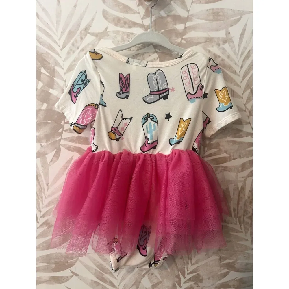 Angel Dear Bamboo Twirly Tutu Bodysuit Cowboy Boots 18–24M Baby Outfit